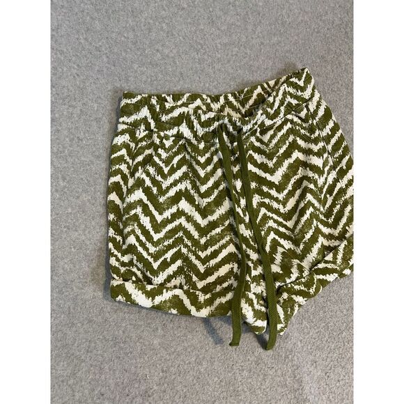 Anthropologie daily practice lounge shorts womens XS green chevron pull on - Picture 2 of 10